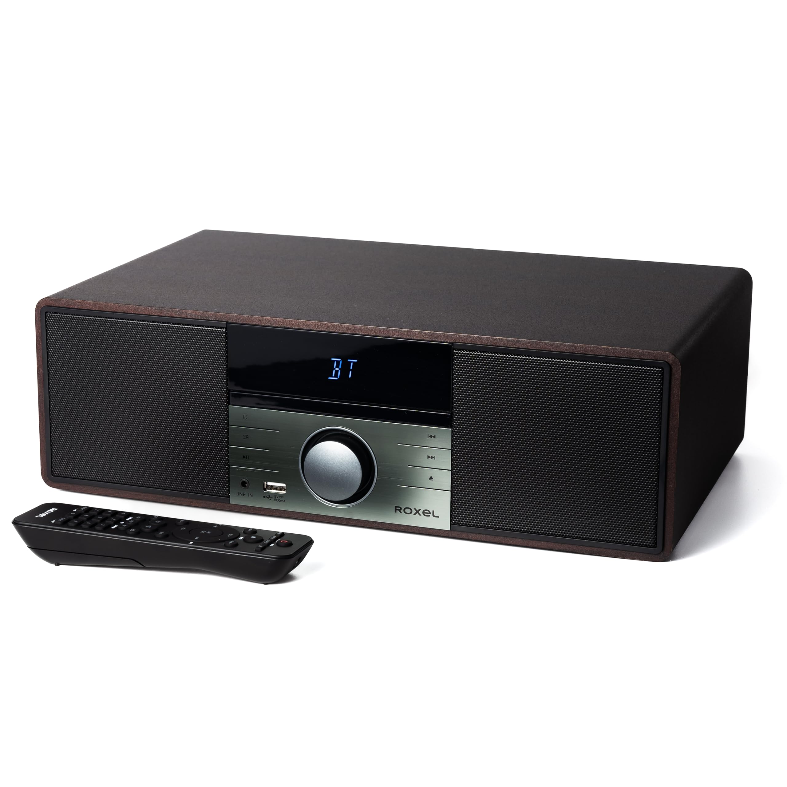 ROXEL RCD 400 All-in-One Compact CD Player Hi-Fi System with DAB/DAB+ Radio, CD/MP3/USB Playback, Wireless Streaming, FM/Digital Radio, White LED Display & Stylish Wooden Design - Perfect for Home Entertainment, Office Music & Vintage Audio Lovers
