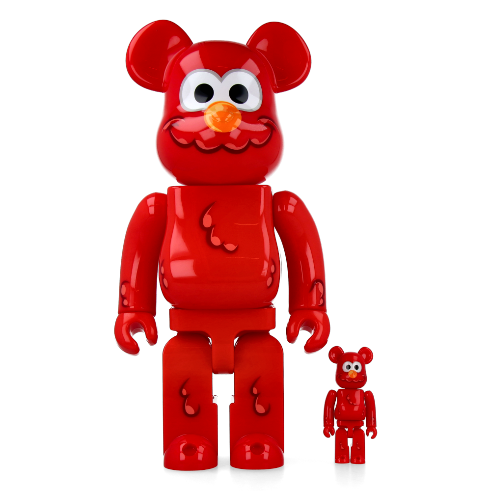 400% & 100% Bearbrick Coin Parking Delivery x Sesame Street Elmo (CPD Version) and Shiraishi San (Sesame Street Version) - Limited Edition Collectible Figures for Display & Gifting