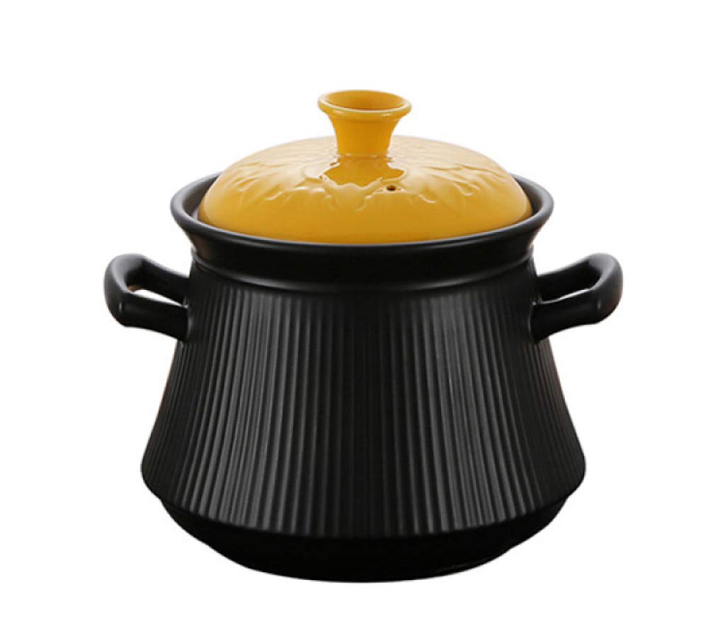 YISUPP 4L Modern Ceramic Casserole Pan with Lid - Large Deep Heat-Resistant Stewpot & Stock Pot for Slow Cooking, Braising, Soups & Stews - Oven & Stovetop Safe Cookware for Home Chefs