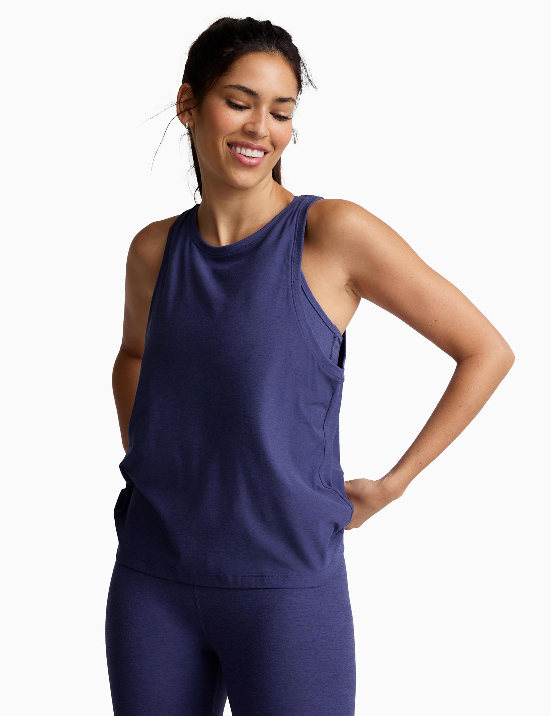 Lightweight Rebalance Tank Top - Eternal Blue Heather | Comfortable & Stylish for Yoga, Gym, and Everyday Wear