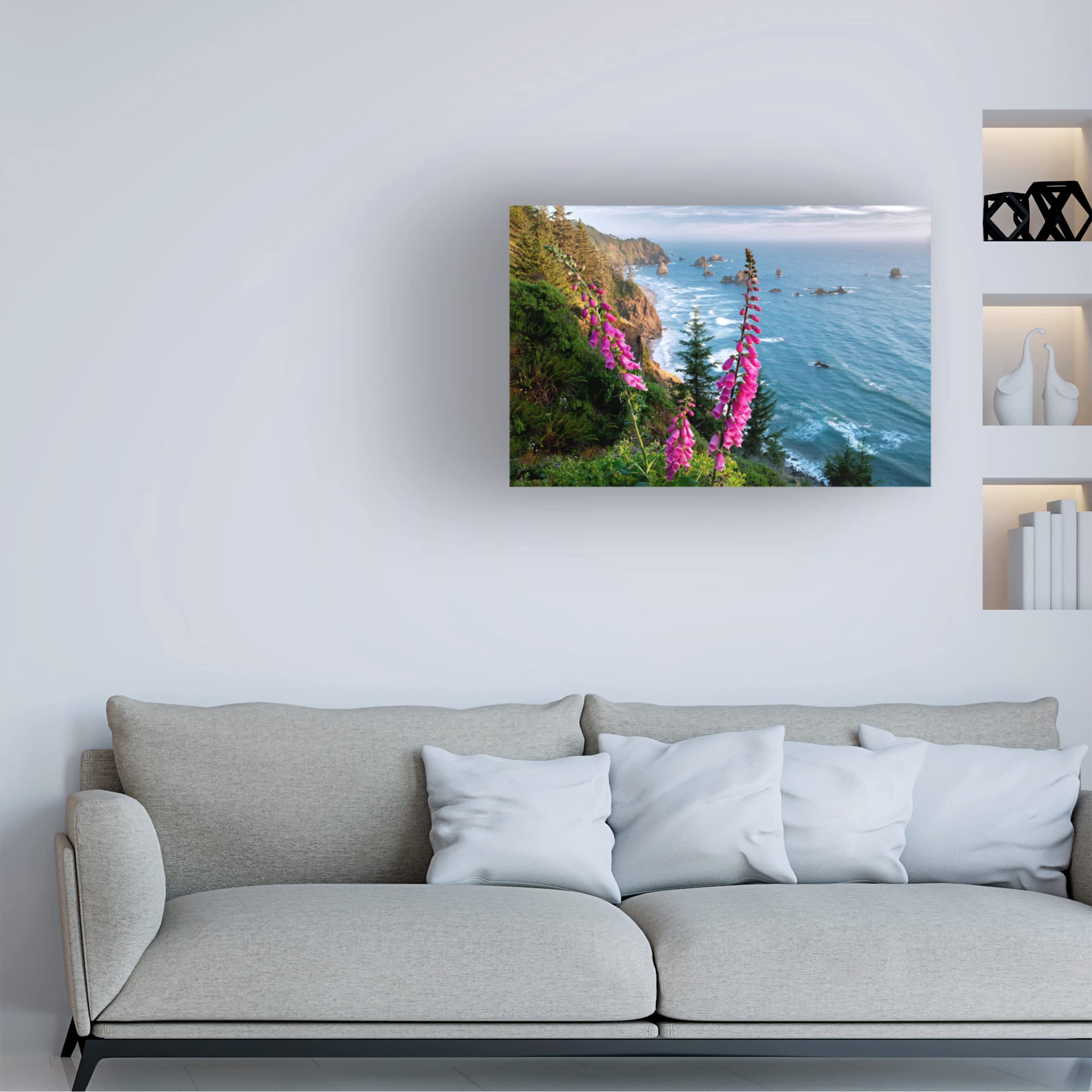 Trademark Fine Art 'Foxgloves' Canvas Wall Art by Dennis Frates - Floral Home Decor for Living Room, Bedroom & Office