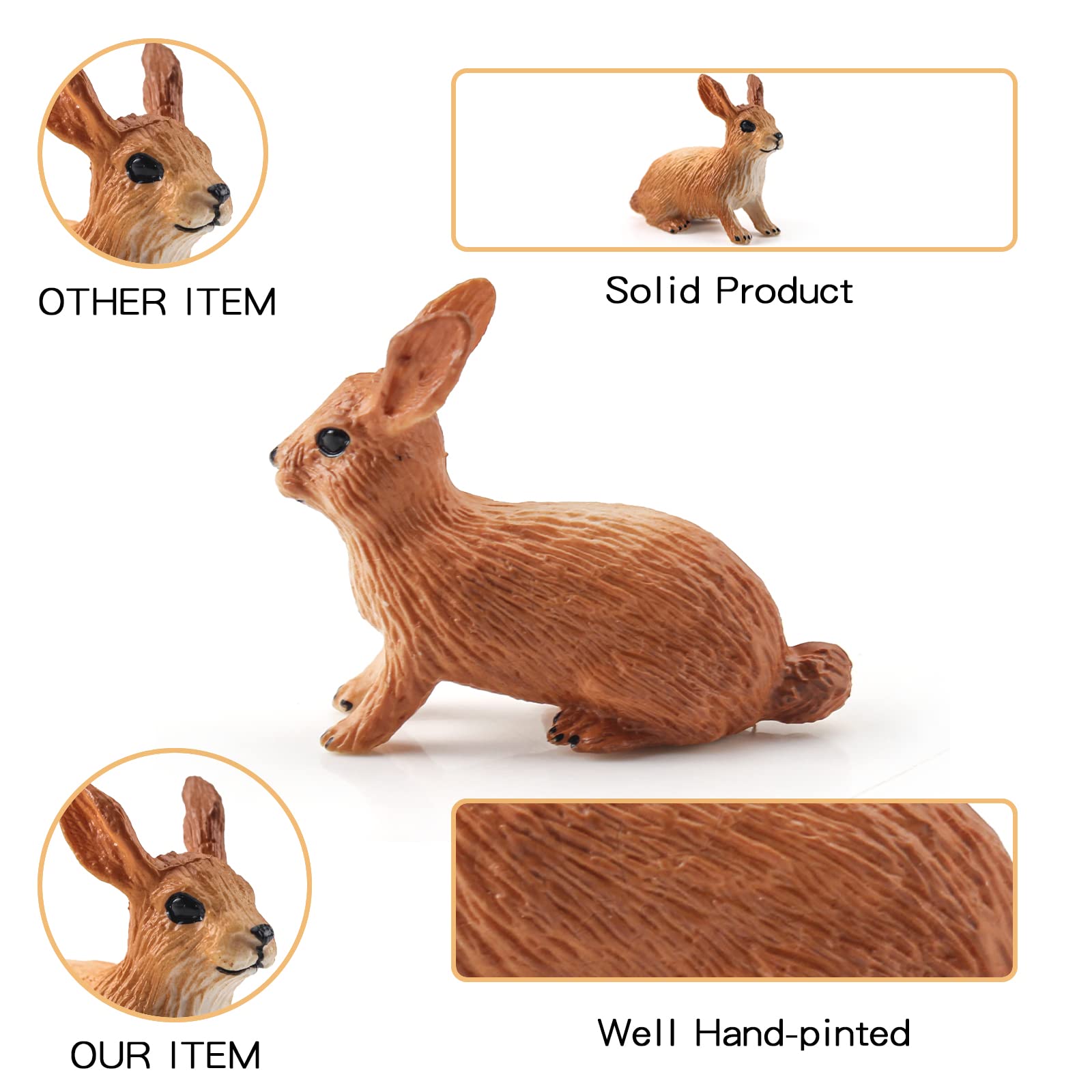 21PCS Mini Rabbit Action Figures with Holes - Cute Bunny Toys Set for Toddlers, Cake Toppers & Dollhouse Accessories - Perfect Gift for Kids Boys & Girls (Birthday Party, Easter Decor, Playtime Fun)
