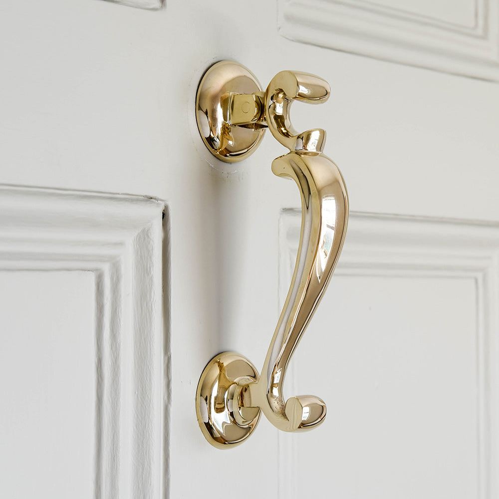 Polished Brass Extra Large Doctors Door Knocker - Vintage Style Heavy Duty Front Entry Door Decor for Home Office & Clinic