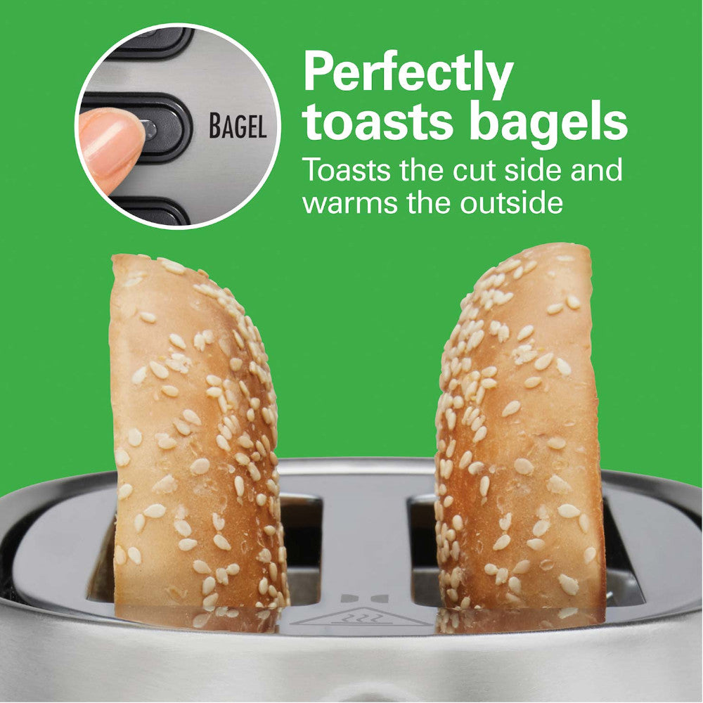 Hamilton Beach 22220 2-Slice Toaster with Sure Toast Technology - Stainless Steel Design for Even Browning - Perfect for Breakfast, Dorms, Offices & Small Kitchens