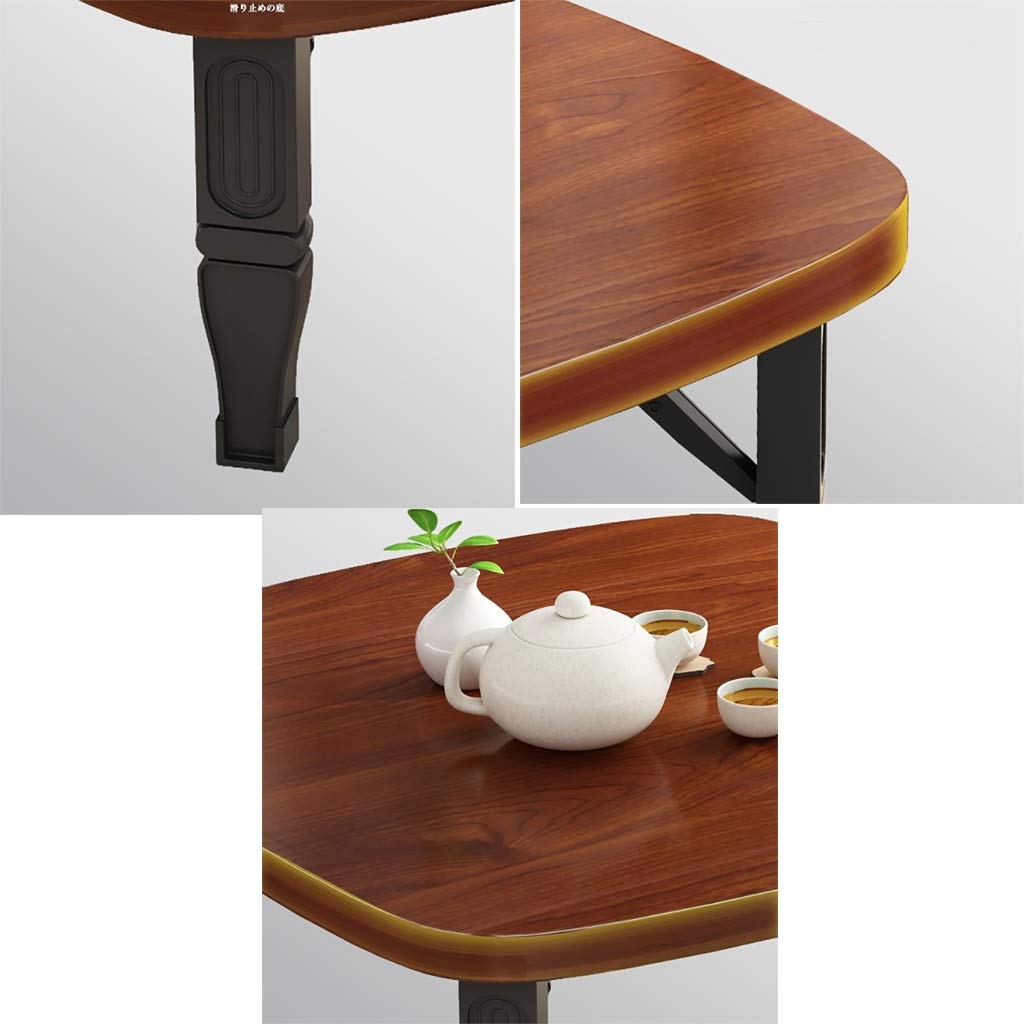 Japanese Style Folding Table - Low Study Dining Square Table for Tatami Bedroom Bay Window - 80x80x35cm, 5 Colors | Perfect for Small Spaces, Tea Ceremonies & Home Office Use