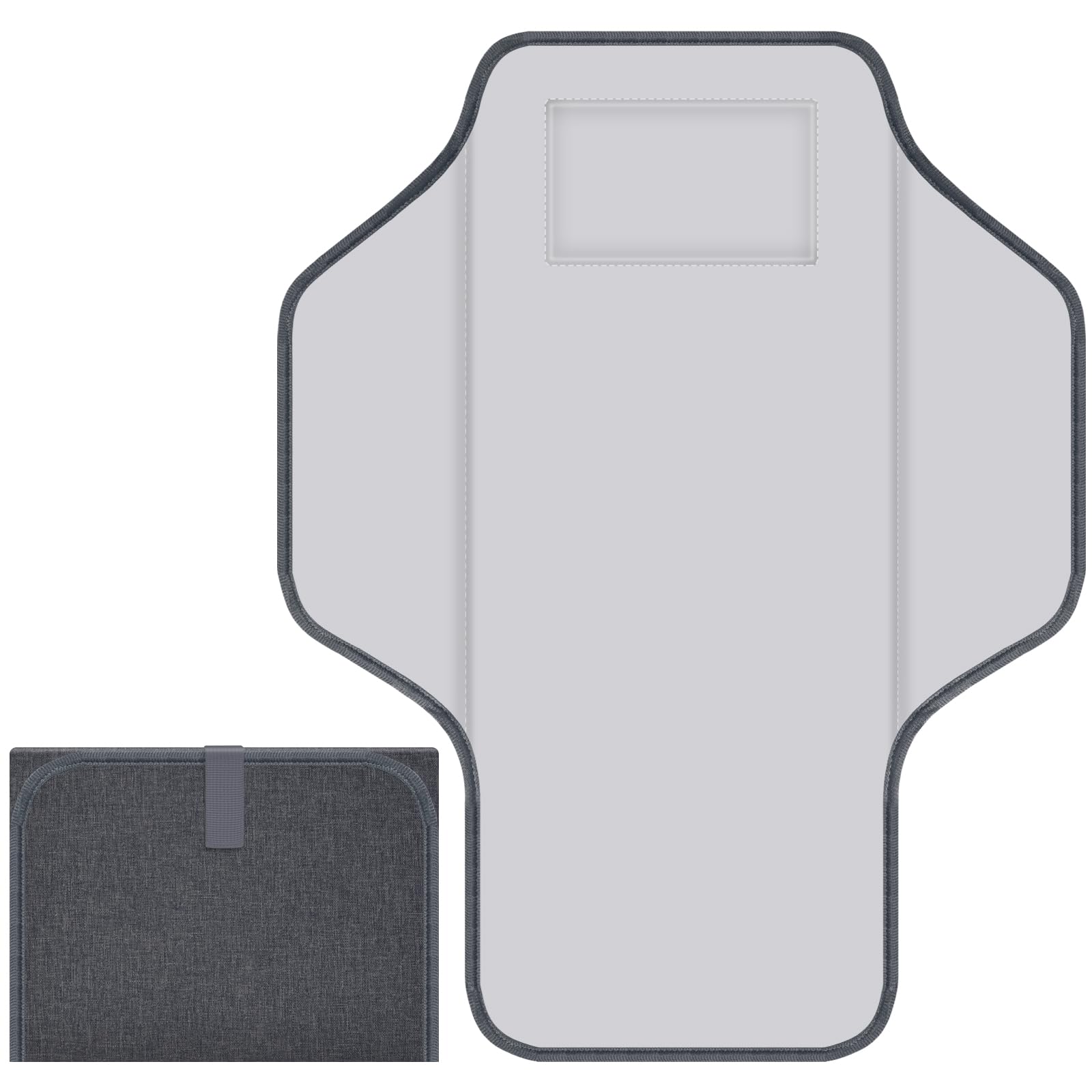 Portable Baby Diaper Changing Pad - Foldable Travel Changing Mat with Built-in Pillow, Waterproof & Compact for Newborns - Perfect for On-the-Go Parents, Nursery, and Baby Showers (Grey)