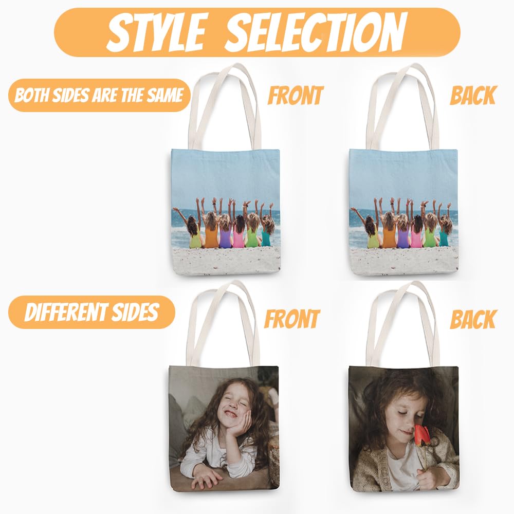 Custom Personalized Women's Handbags - Photo & Text Printed Large Capacity Shoulder Bags for Travel, Shopping, Picnics & Daily Use | Reusable Gift Idea for Her