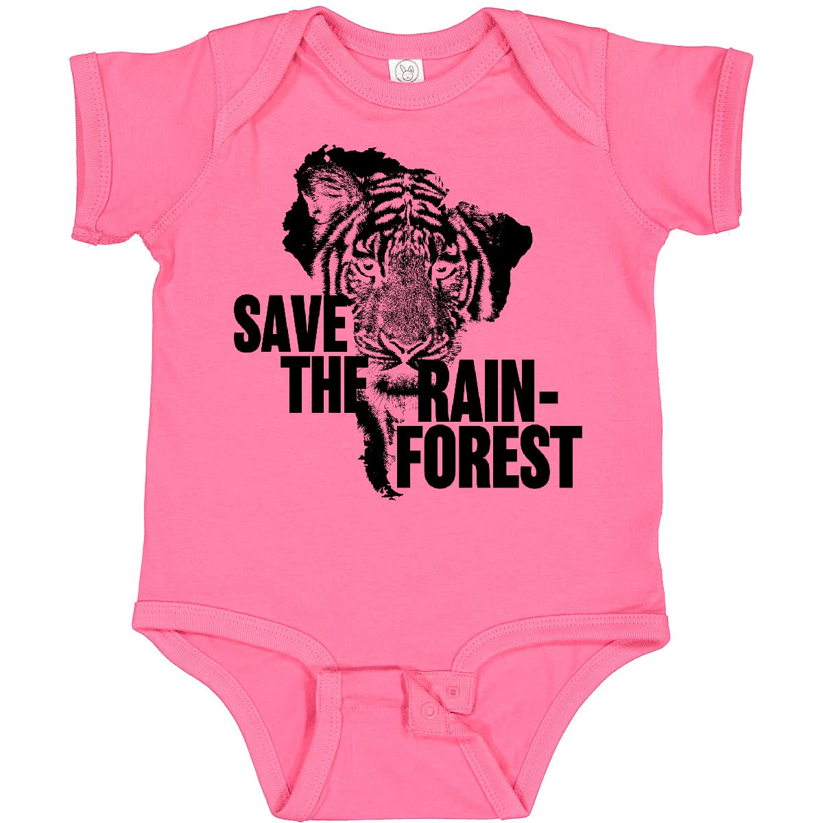 Inktastic Save The Rainforest Tiger with South America Silhouette Baby Bodysuit - Cute Eco-Friendly Outfit for Infants, Toddlers & Nature Lovers - Perfect for Playdates, Family Photos & Wildlife Conservation Events