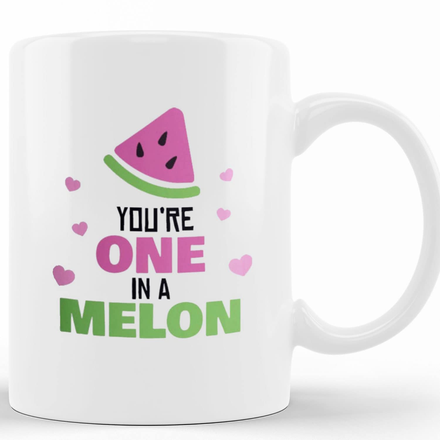 Personalized 'You're One In A Melon' Ceramic Coffee Mug - 11oz & 15oz Cute Gift for Birthday, Christmas, Thanksgiving - Perfect for Office, Home & Special Occasions