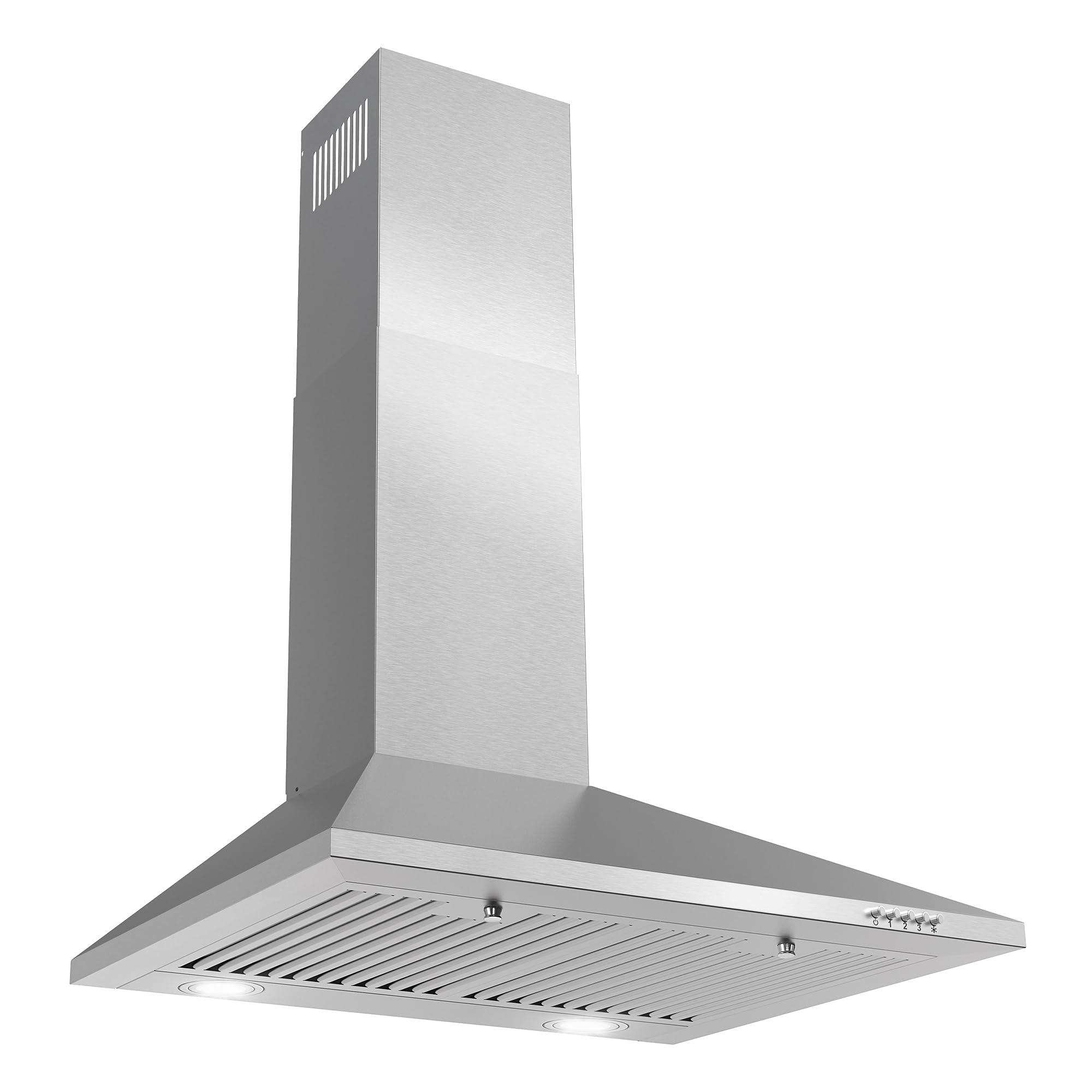 COSMO COS-6324EWH 24 Inch Stainless Steel Wall Mount Range Hood - 220 CFM Ducted Ventilation, LED Lighting & Button Controls | Perfect for Modern Kitchens, Cooking Ventilation & Smoke Removal