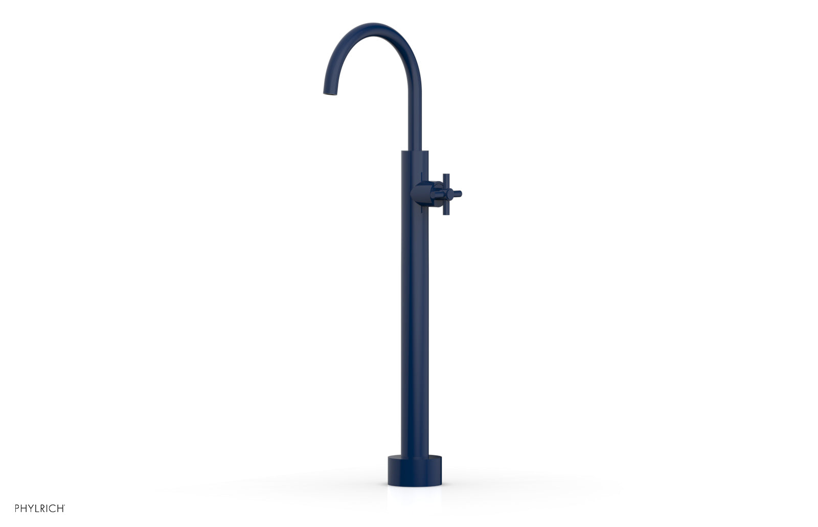 BASIC Low Floor Mount Tub Filler with Cross Handle - D131 44 04 - Durable Bathroom Faucet for Modern & Traditional Bathtubs