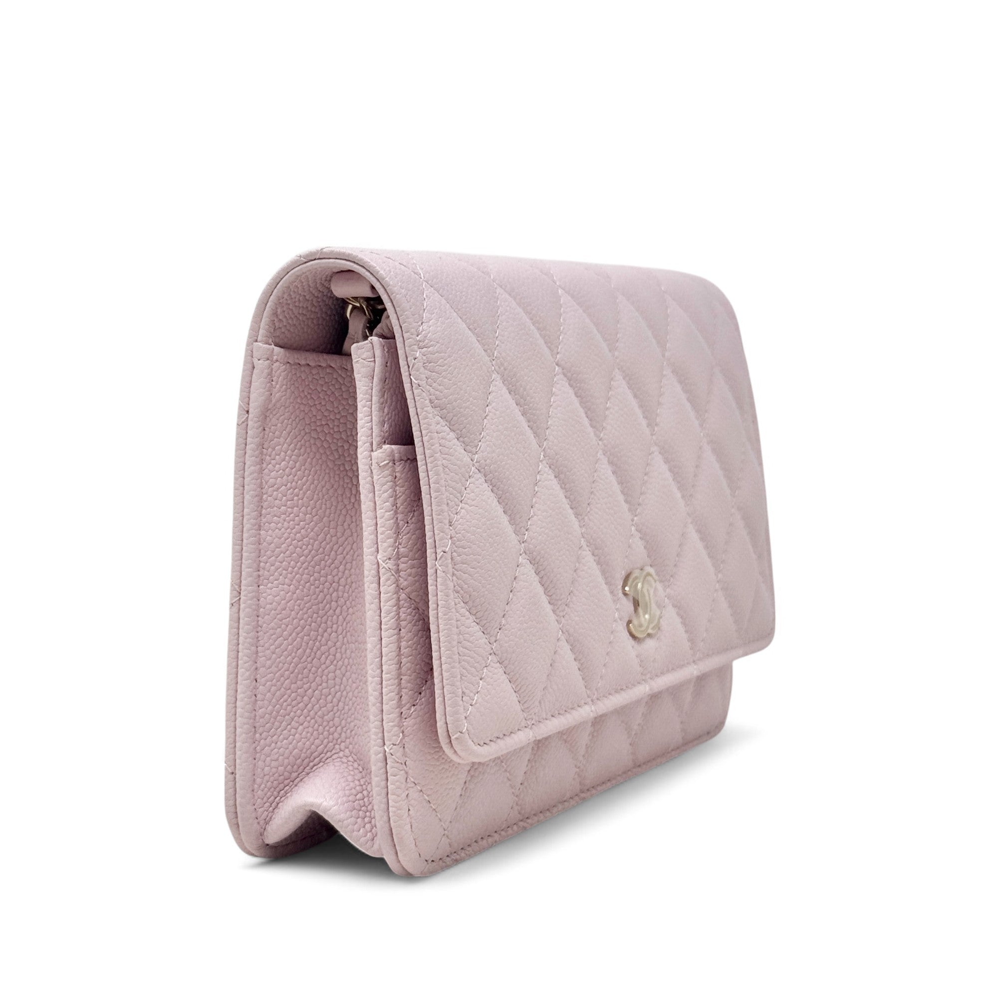 Chanel Pink Quilted Caviar Leather Wallet On Chain Crossbody Bag for Women - Perfect for Parties, Date Nights & Everyday Use