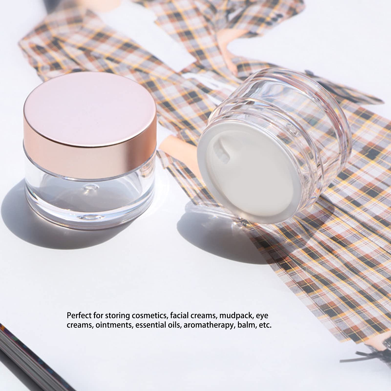 2-Pack Reusable Cosmetic Containers with Wide Mouth - 10pcs Travel-Sized Portable Jars for Makeup, Jewelry & Toiletries - Perfect for Travel, Organizing & On-the-Go Storage