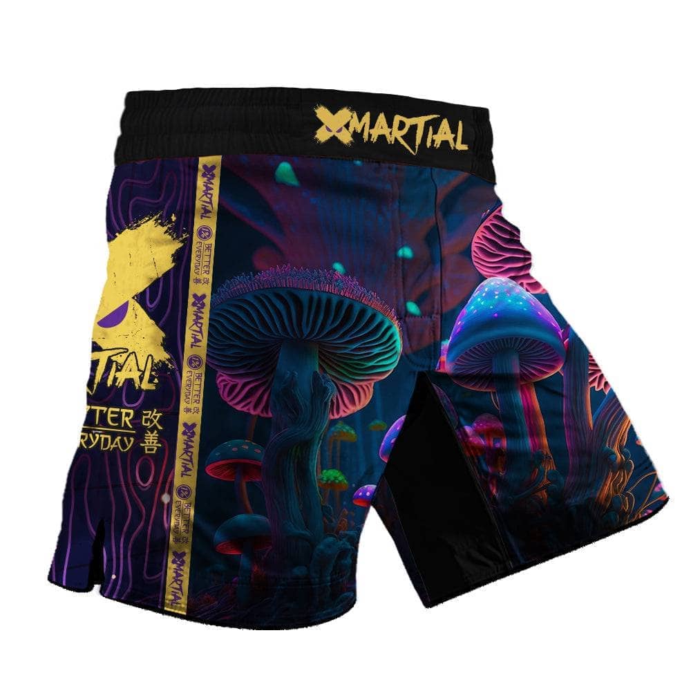 Indigo Mushroom 2.0 Hybrid MMA Shorts - Premium Fight Shorts for MMA, BJJ & Training - Perfect for Cage Fighting & Martial Arts Practice
