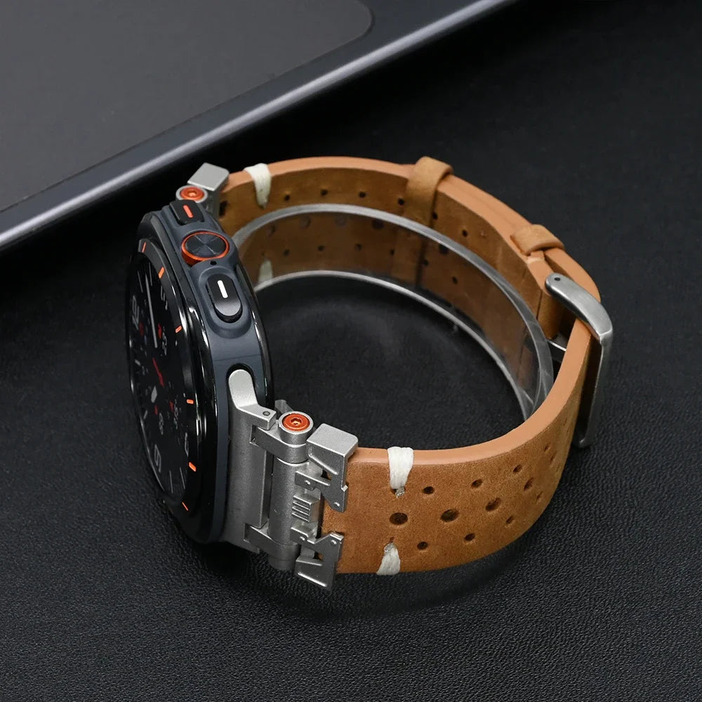 Premium Rocco Galaxy Ultra Leather Band for Smartwatches - Durable & Stylish Watch Strap for Men & Women - Perfect for Work, Gym & Everyday Wear