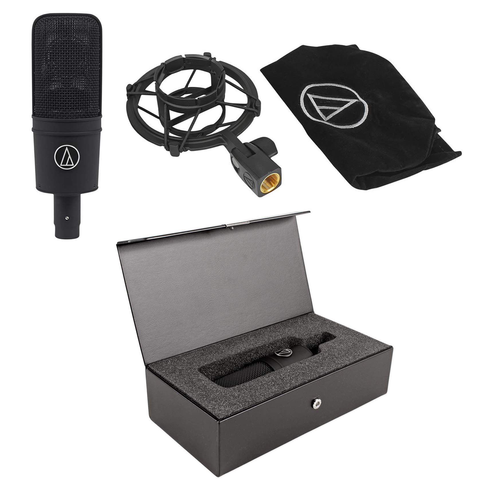 Audio-Technica AT4040 Professional Studio Condenser Microphone with Headphones, Pop Filter & XLR Cable - Perfect for Podcasting, Voiceovers & Music Recording