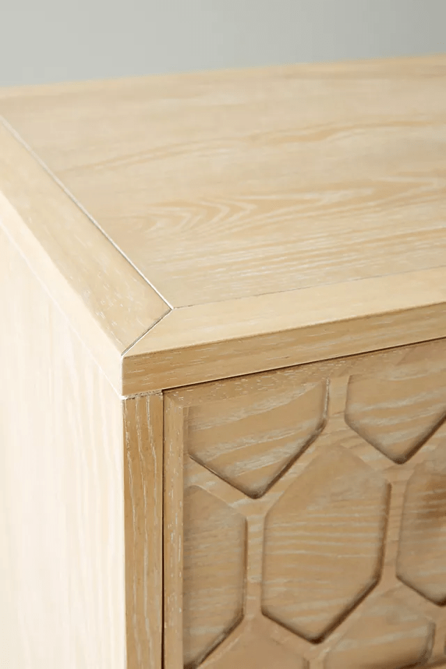 Handcrafted Carved Textured Trellis 6-Drawer Wooden Dresser - Perfect for Bedroom Storage & Farmhouse Decor