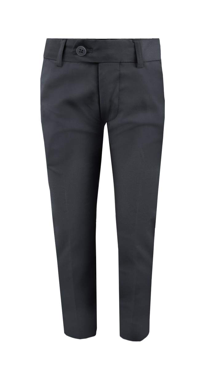 Black n Bianco Boys' First Class Slim Fit Dress Pants - Gently Tapered Flat Front Formal Trousers for Weddings, School & Special Occasions