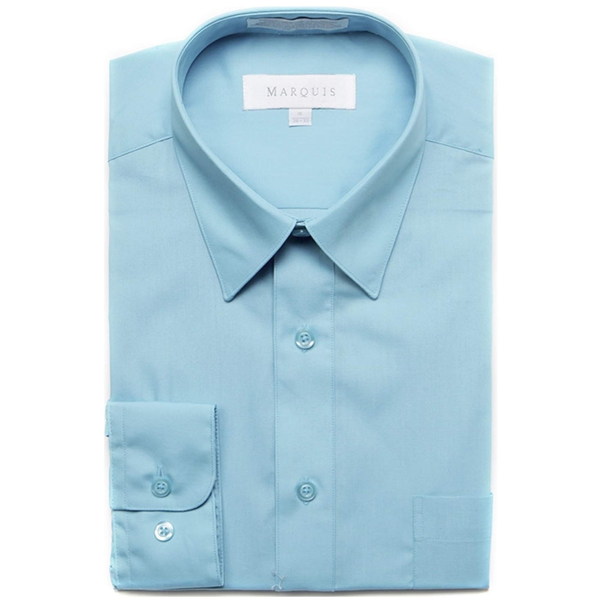Turquoise Blue Classic Fit Long Sleeve Dress Shirt for Men - Size 15.5 Neck, 32-33 Sleeve | Formal Office Wear, Business Attire, Wedding & Special Occasions
