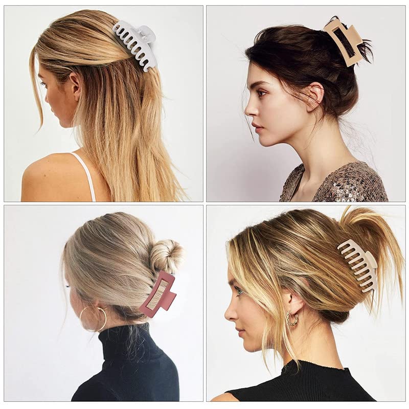 6-Piece Large Hair Claw Clips for Women - 4.3 Inch Strong Hold Hair Clips for Thick Hair, Banana Clips Hair Accessories for Ponytail, Bun & Updo Hairstyles
