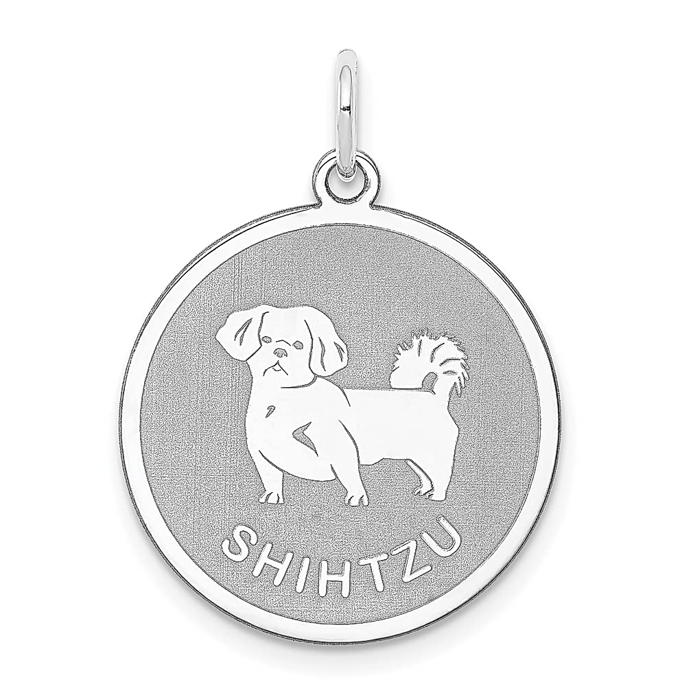 925 Sterling Silver Shih Tzu Disc Charm Necklace - Cute Dog Pendant Jewelry for Women - Perfect Gift for Her - Birthday, Anniversary & Valentine's Day Present