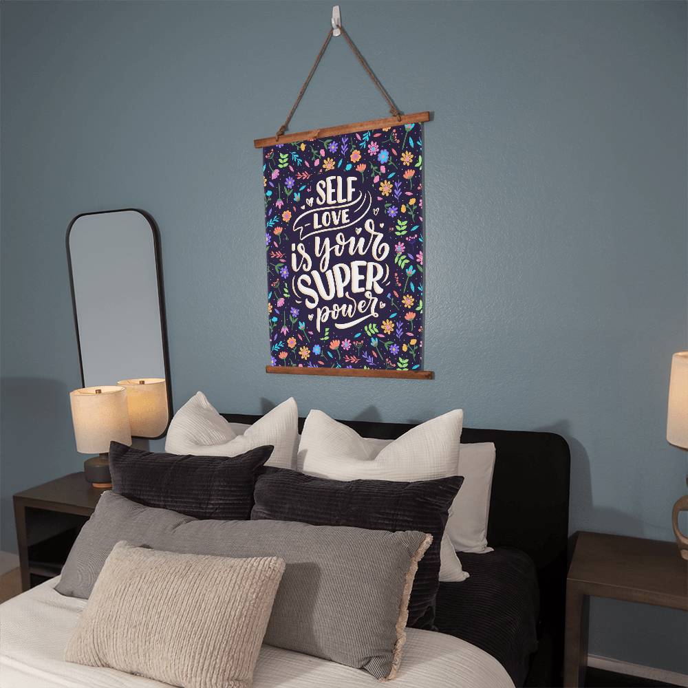 Self Love Affirmation Wall Tapestry - Inspirational Home Decor for Bedroom, Living Room & Dorm - Positive Vibes for Meditation & Yoga Spaces