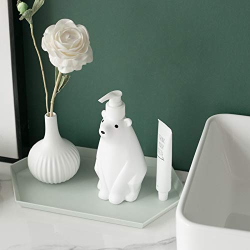 Gaolinci Cute Polar Bear Soap Dispenser & Lotion Pump - White Kitchen & Bathroom Organizer - Perfect for Bathroom Counter, Kitchen Sink, Guest Room Decor
