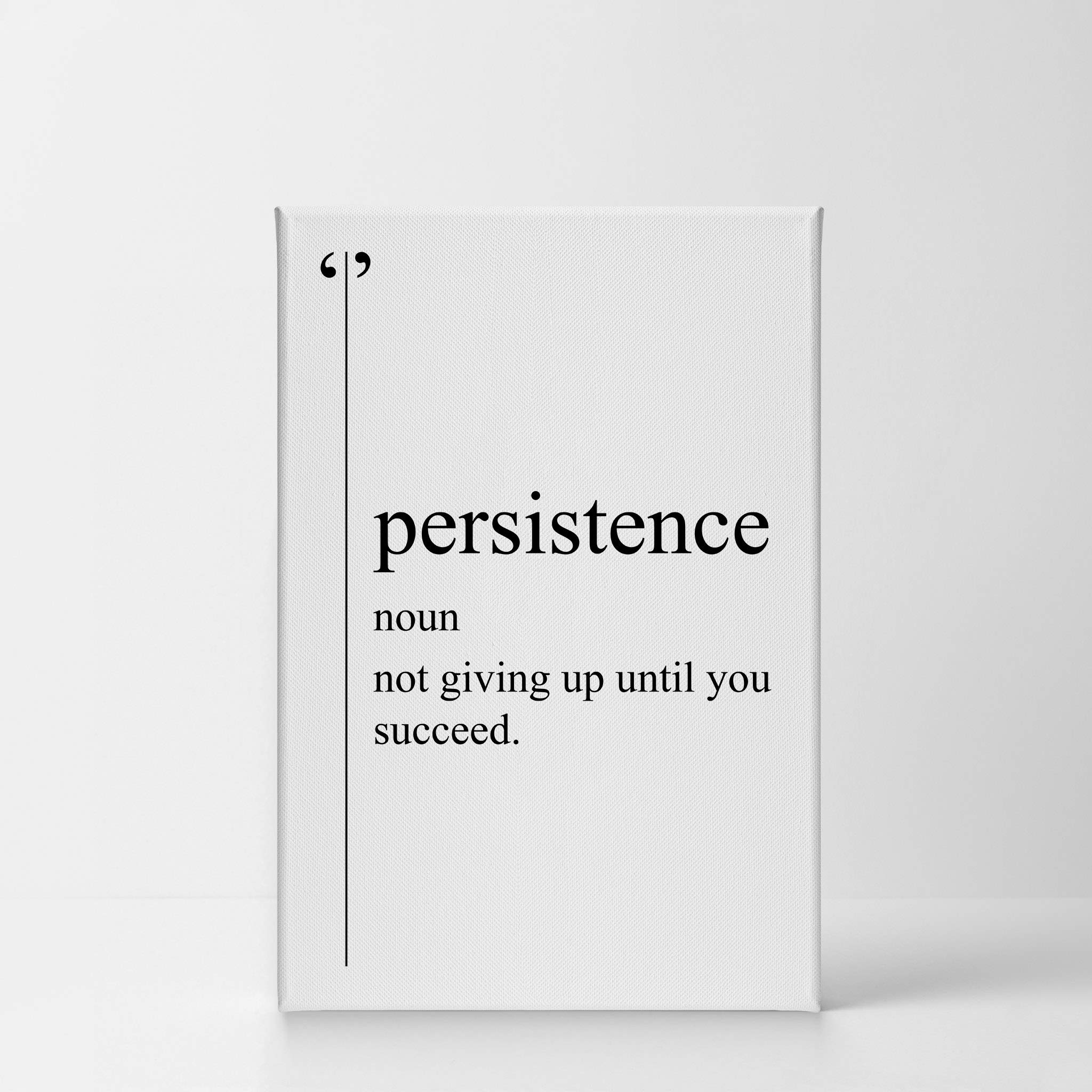 Persistence Definition Black & White Motivational Canvas Wall Art - Inspirational Dictionary Art Print for Office & Home Decor - Ready to Hang 36x24 - Perfect Gift for Entrepreneurs & Professionals - Ideal for Living Rooms, Home Offices & Workspaces