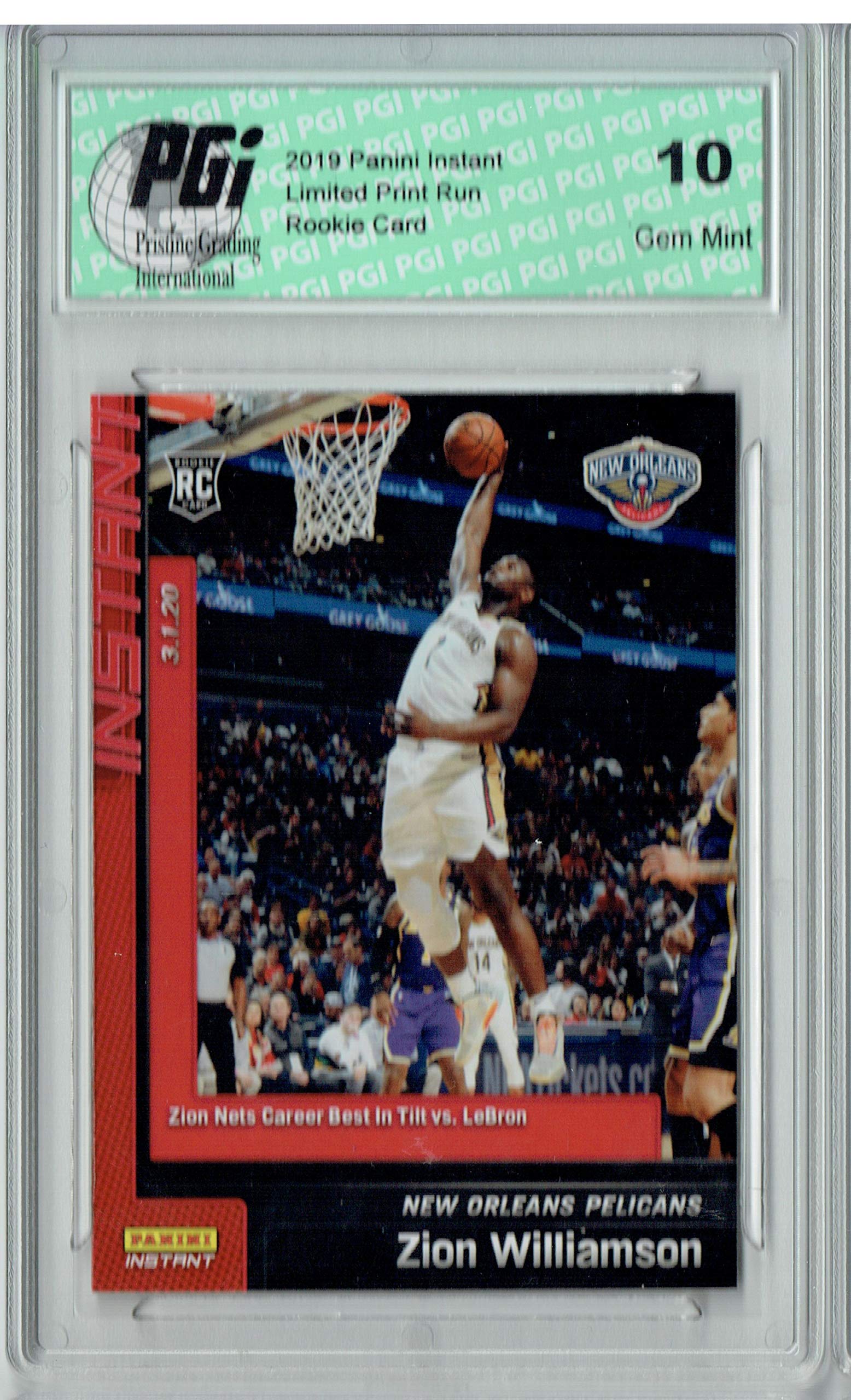 Zion Williamson 2019 Panini Instant #107 vs LeBron James Rookie Card 1/946 PGI 10 - Perfect for NBA Collectors, Sports Memorabilia Enthusiasts, and Investment Opportunities