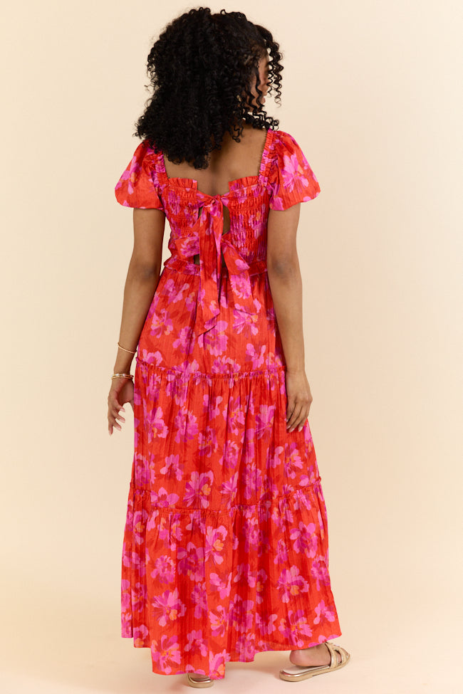 Elegant Purple and Orange Maxi Dress for Women - Flowy Summer Beach Dress, Boho Party Outfit & Vacation Wear - Comfortable & Stylish Long Dress