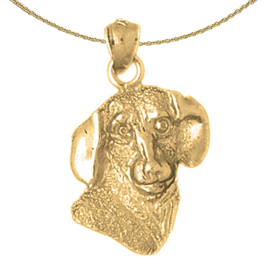 14K Yellow Gold Plated 925 Sterling Silver Dog Pendant Necklace - 18