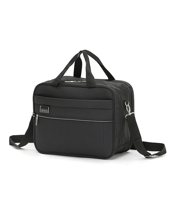 Tosca TCA720 Vega 40cm Black Tote Bag - Stylish Carry-On Cabin Luggage for Travel & Business Trips
