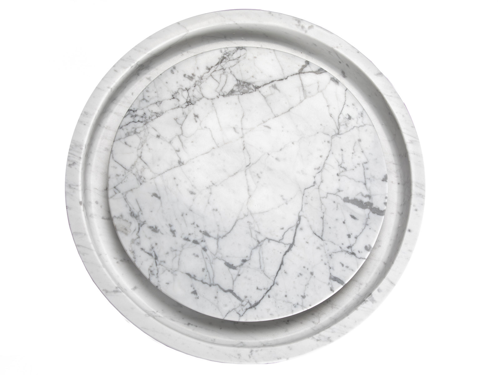 Round Infinity Pool Sink - Premium Carrara Marble Vanity Bathroom Sink for Modern Luxury Homes & Spa Resorts