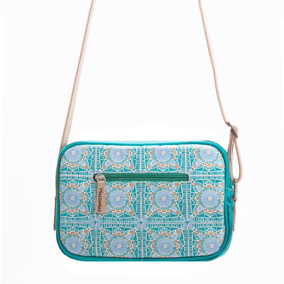 Handmade Turquoise Crochet Crossbody Bag - Boho Chic Macondas Style for Women - Perfect for Beach, Travel & Everyday Use