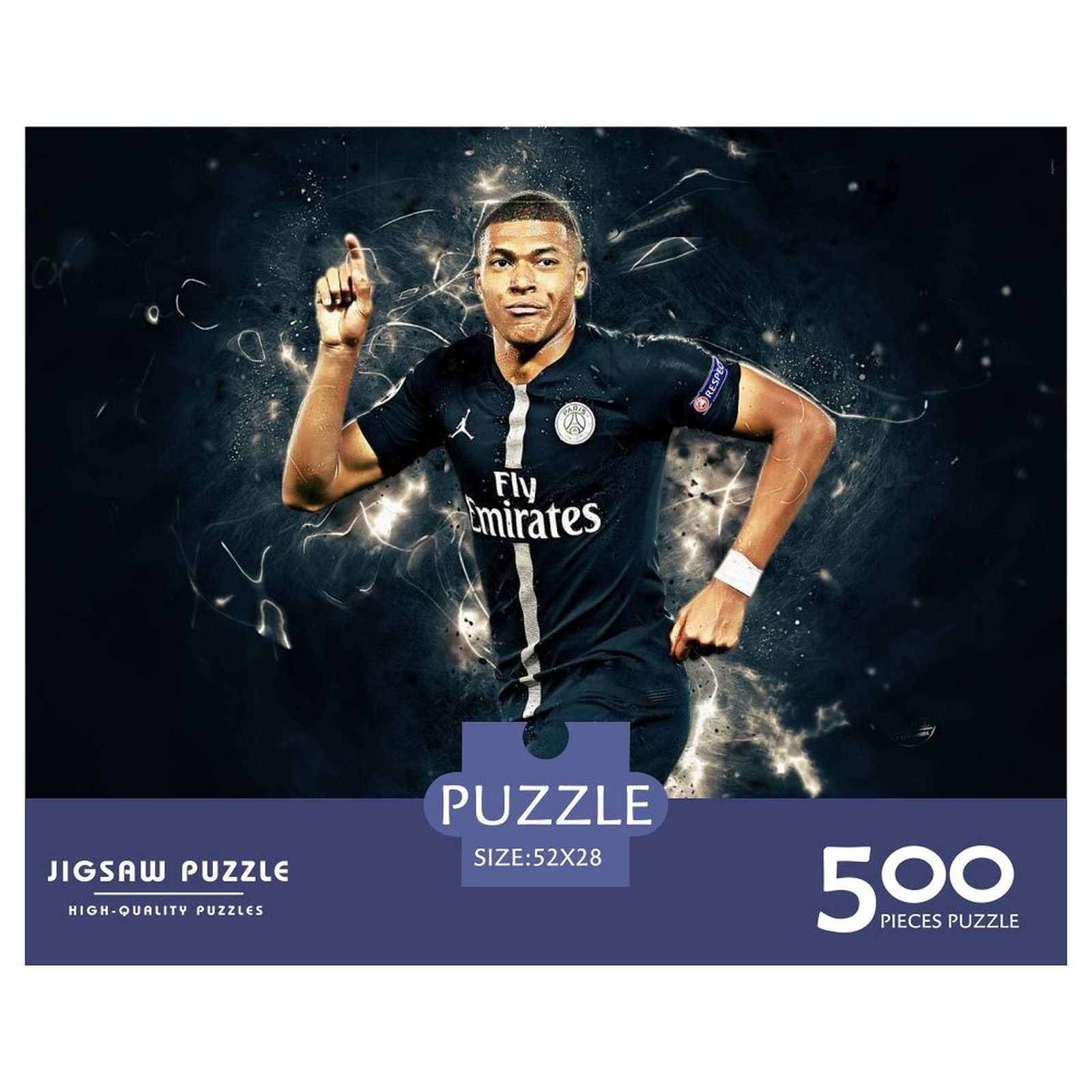 1000 Piece Football Puzzle for Adults & Teens - Kylian Mbappé Wooden Art Jigsaw DIY Game (52x38cm) - Perfect Gift for Family & Friends, Fun Home Activity, Sports Decor, Brain Teaser Challenge