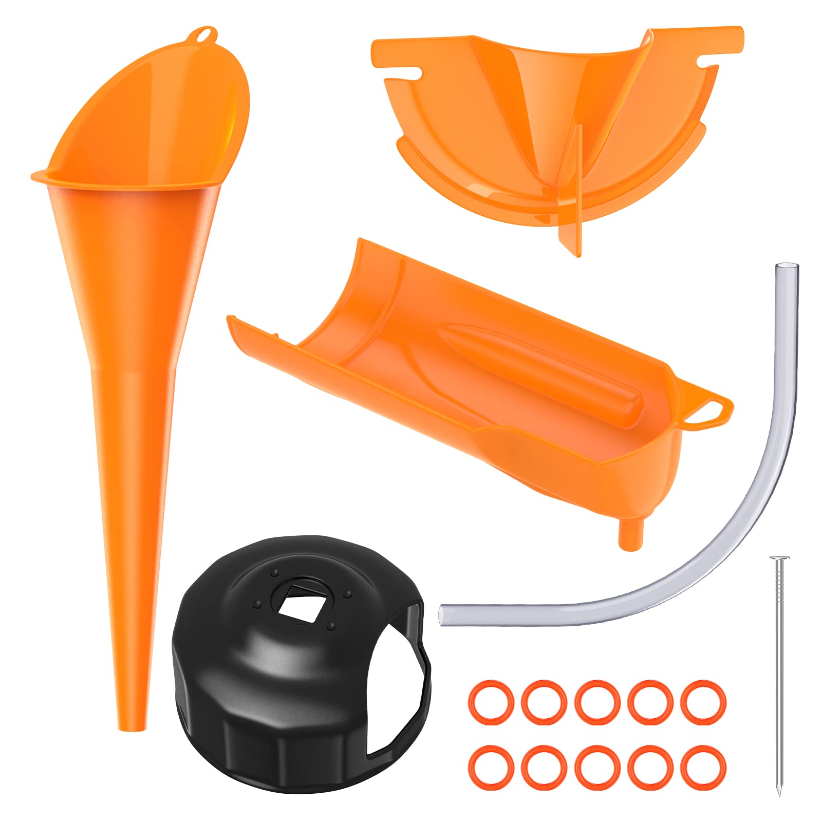 MoKo 16-Piece Motorcycle Oil Funnel & Wrench Set - Includes Crankcase Fill Funnel, Drip-Free Oil Filter Funnel & O-Ring for Harley Sportster Dyna - Perfect for DIY Oil Changes & Motorcycle Maintenance