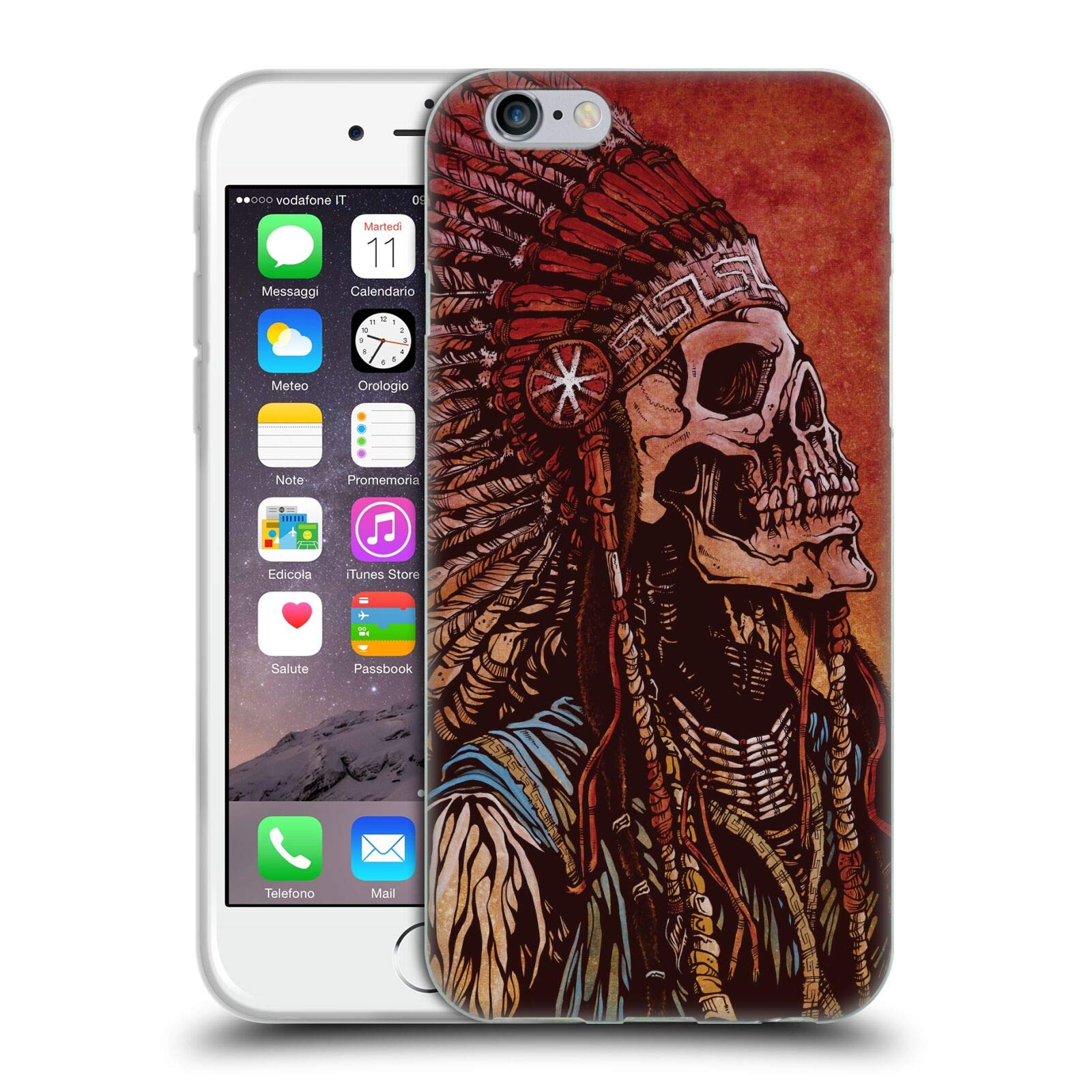 Officially Licensed David Lozeau Native American Colorful Grunge Soft Gel Case for Apple iPhone 6/6s - Durable Protective Cover with Stylish Art Design, Perfect for Everyday Use & Gift Giving