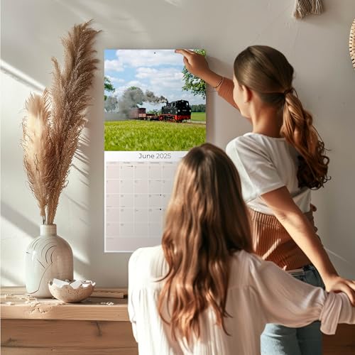 2025 Steam Train & Airplane Wall Calendar - 12