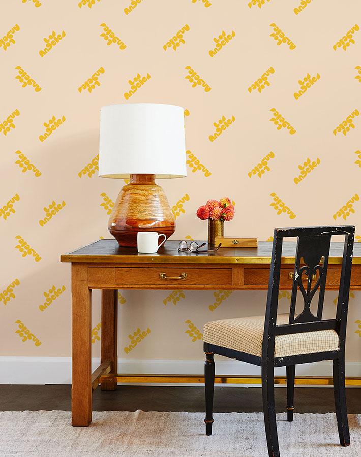 Clare V. Los Angeles Wallpaper - Marigold & Peach Floral Design for Home Decor | Perfect for Living Room, Bedroom & Office