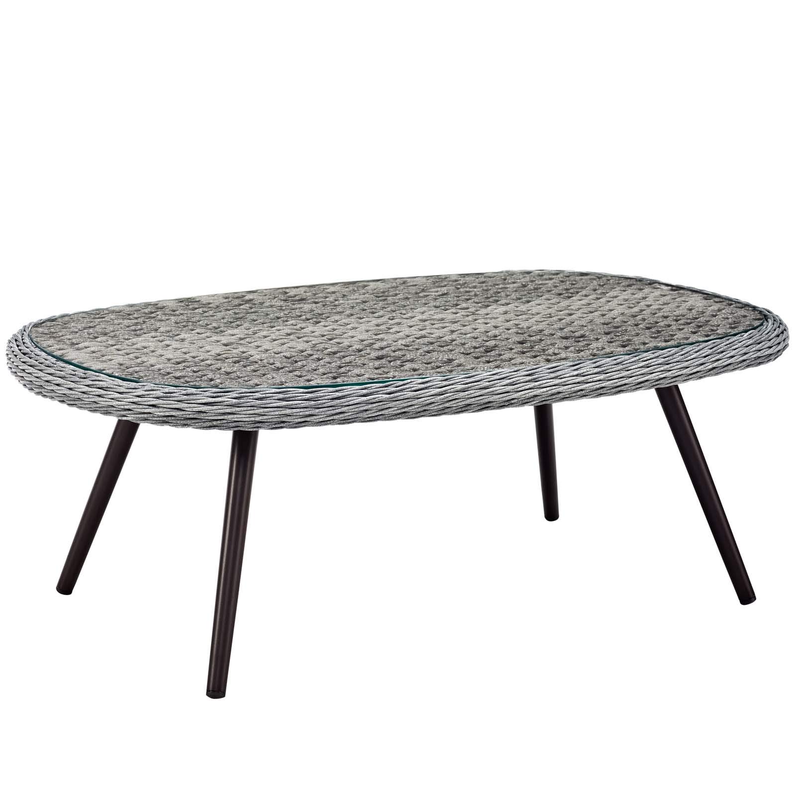 LIVING TRENDS Strive Outdoor Patio Wicker Rattan Coffee Table - Weather-Resistant Rattan Side Table for Garden, Poolside, Deck & Balcony - Perfect for Outdoor Relaxation & Entertaining