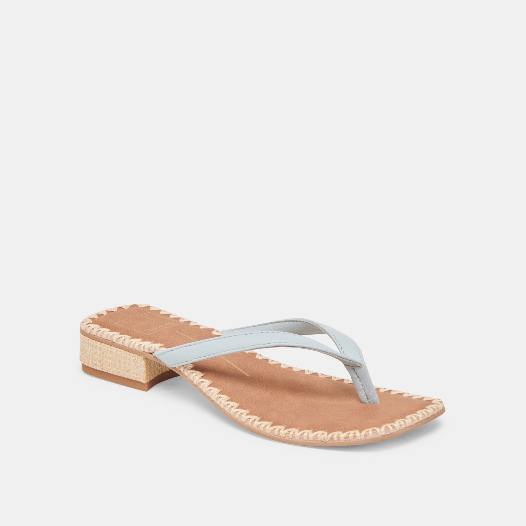 Barty Sandals for Women - Ice Blue Genuine Leather Comfortable Slip-On Sandals | Perfect for Beach, Vacation, and Summer Outfits