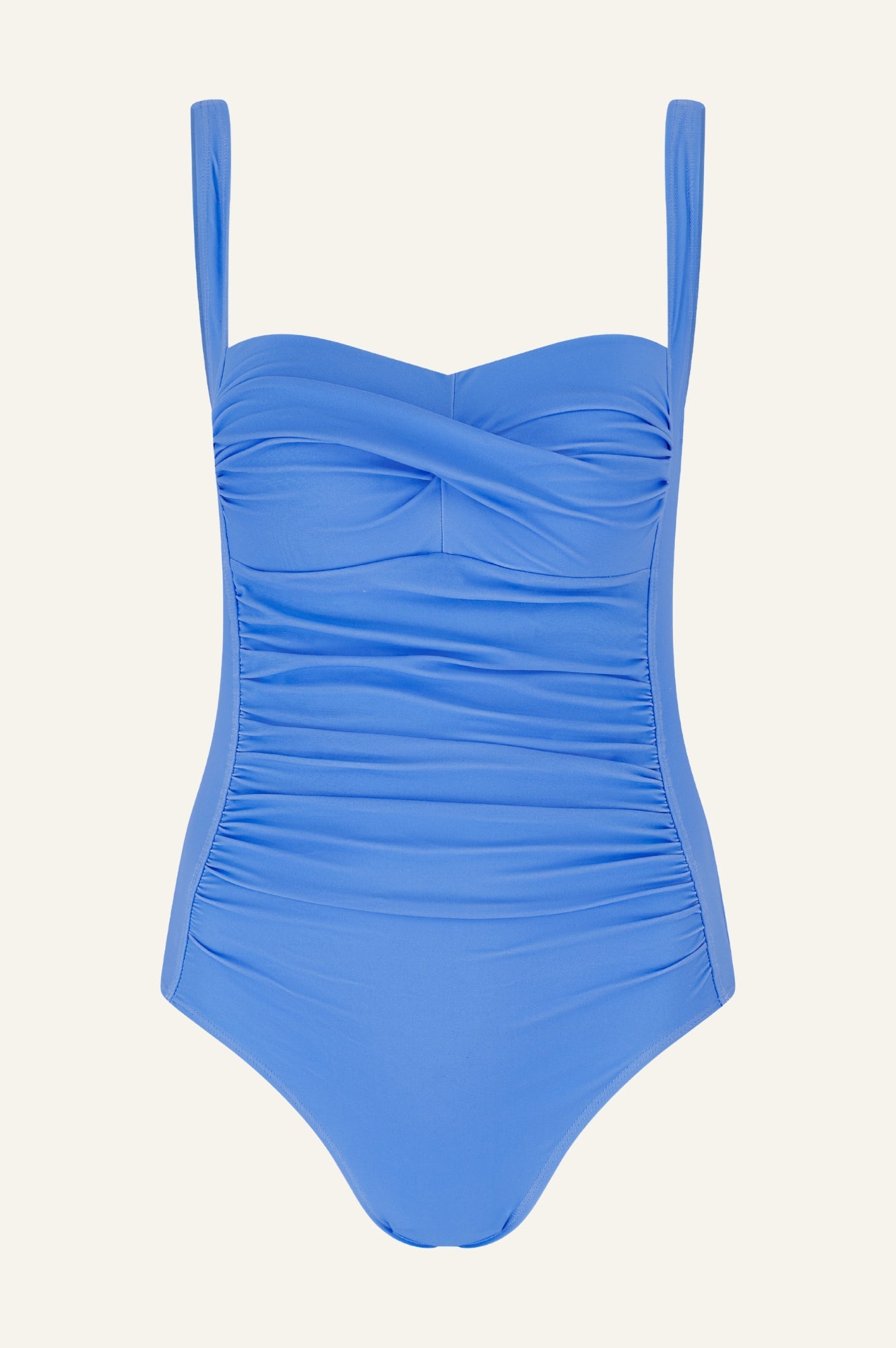 Eco-Friendly Recycled Ruched One-Piece Swimsuit | Azure Blue | Perfect for Beach Vacations, Pool Parties & Summer Getaways