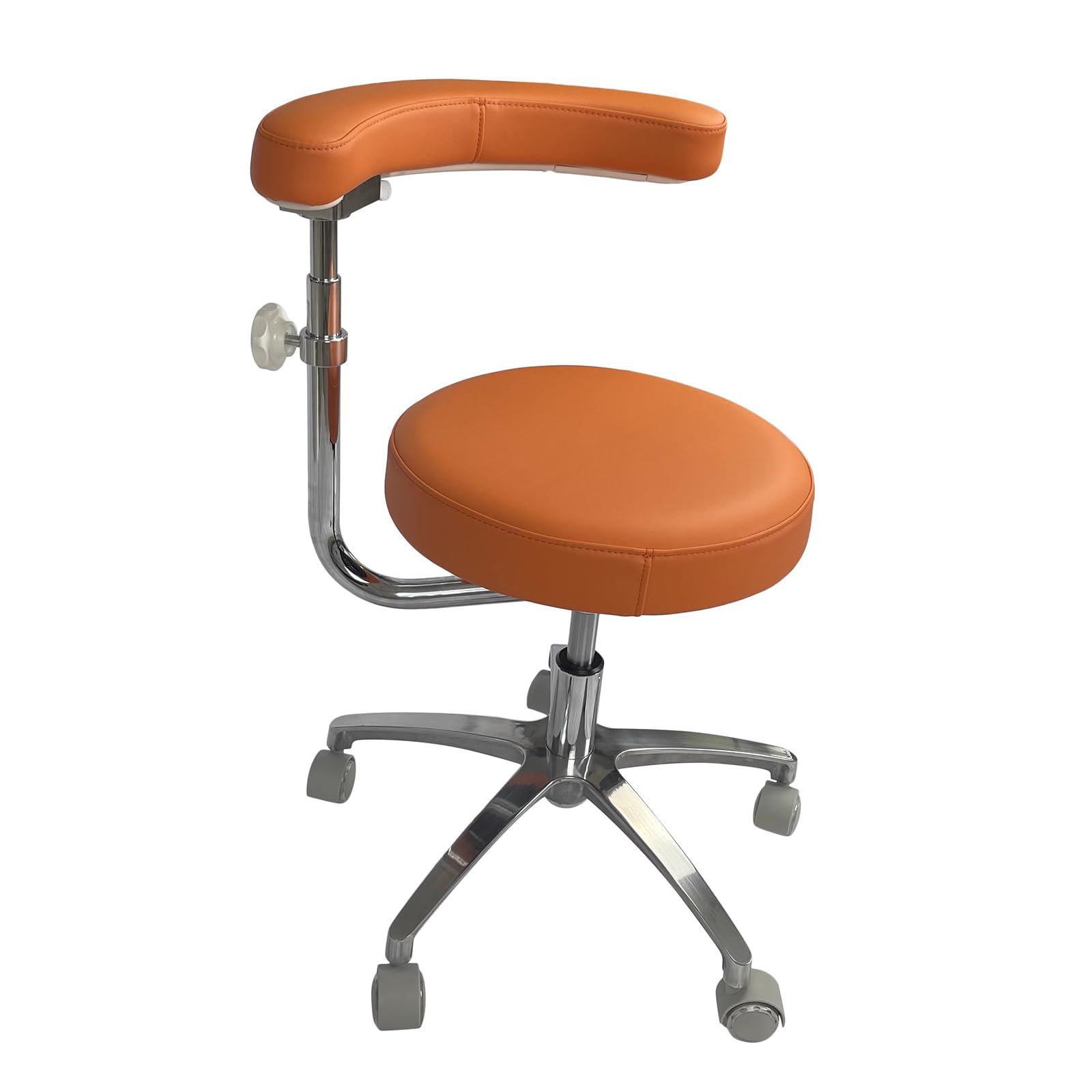Adjustable Height Dental Stool with Armrest - Microfiber Leather Doctor Chair Assistant Stool for Dentists, Hygienists & Medical Professionals - Perfect for Dental Clinics, Exam Rooms & Medical Offices