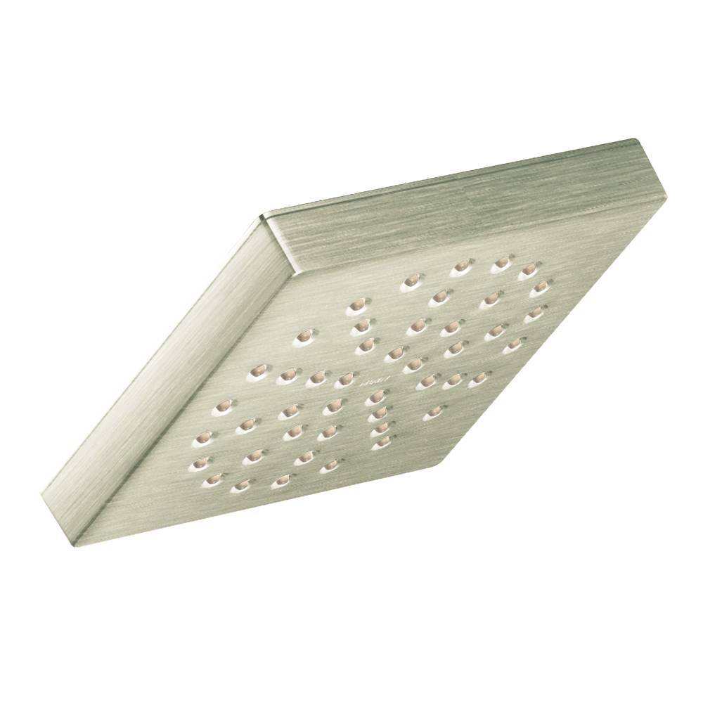 Moen S6340BN 90 Degree 6-Square Rainshower Shower Head - 1 Function, Brushed Nickel Finish - Perfect for Spa-Like Bathroom Experience & Water-Saving Shower Upgrade