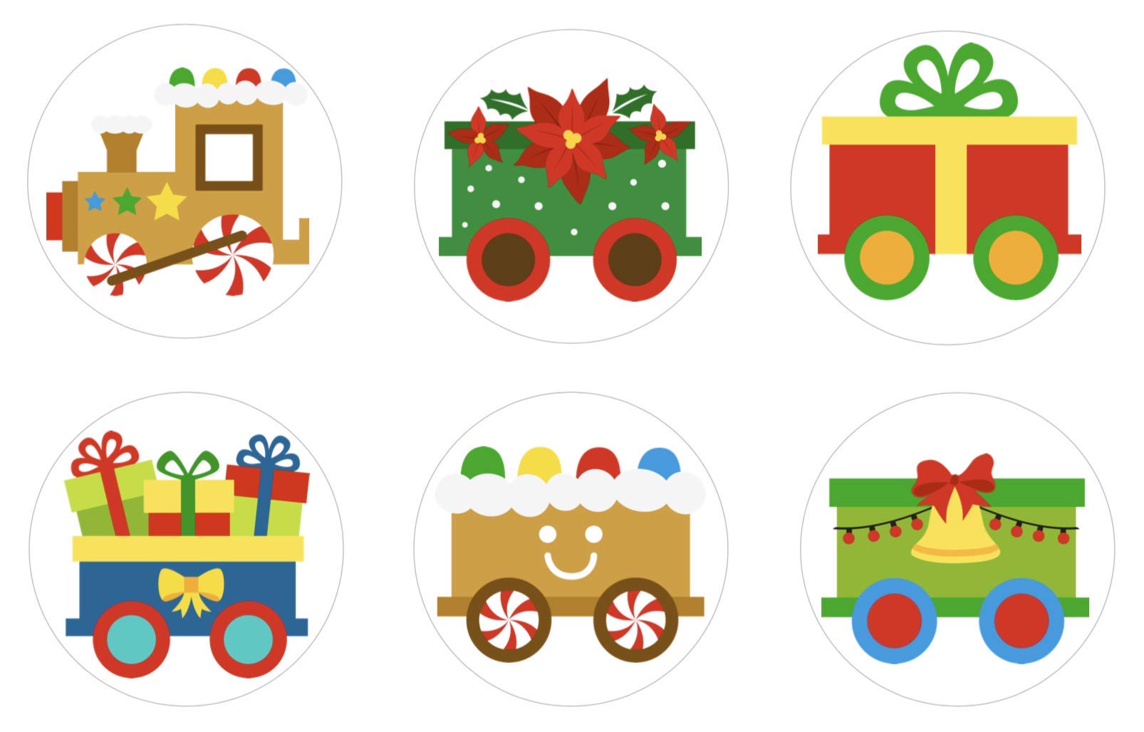 Edible Holiday Train Cupcake Toppers - Christmas Party Decorations for Cakes, Cookies & Desserts | Perfect for Birthday, Wedding & Holiday Baking