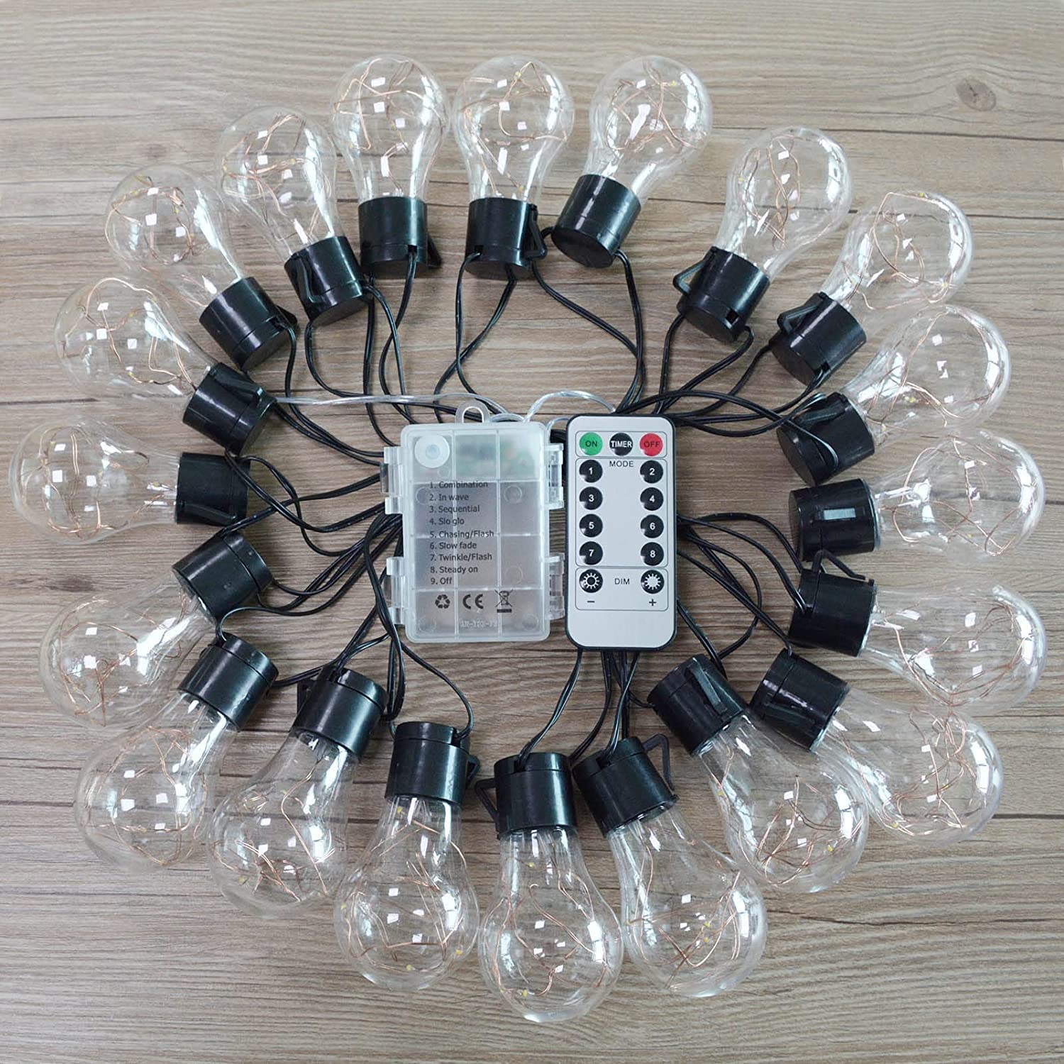 Homeleo 20 Bulb 100 LED Battery Operated Fairy Lights - Waterproof Decorative String Lights for Bedroom, Window, Wall, Garden, Gazebo | Perfect for Christmas, Birthday, Graduation Party & Camping Decorations