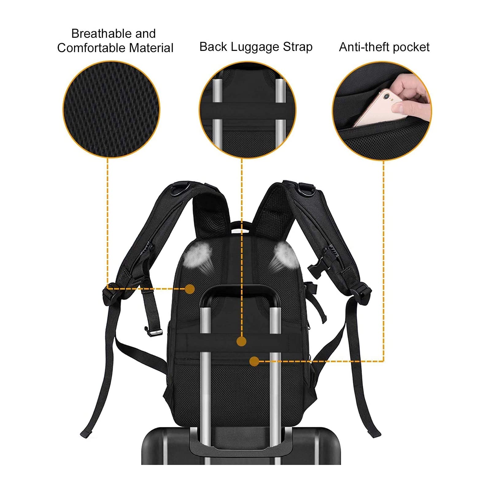 MOSISO Waterproof Camera Backpack for DSLR/SLR/Mirrorless - Hardshell Case with Tripod Holder & Laptop Compartment (Fits Canon/Nikon/Sony) - Perfect for Travel, Hiking & Outdoor Photography - Black