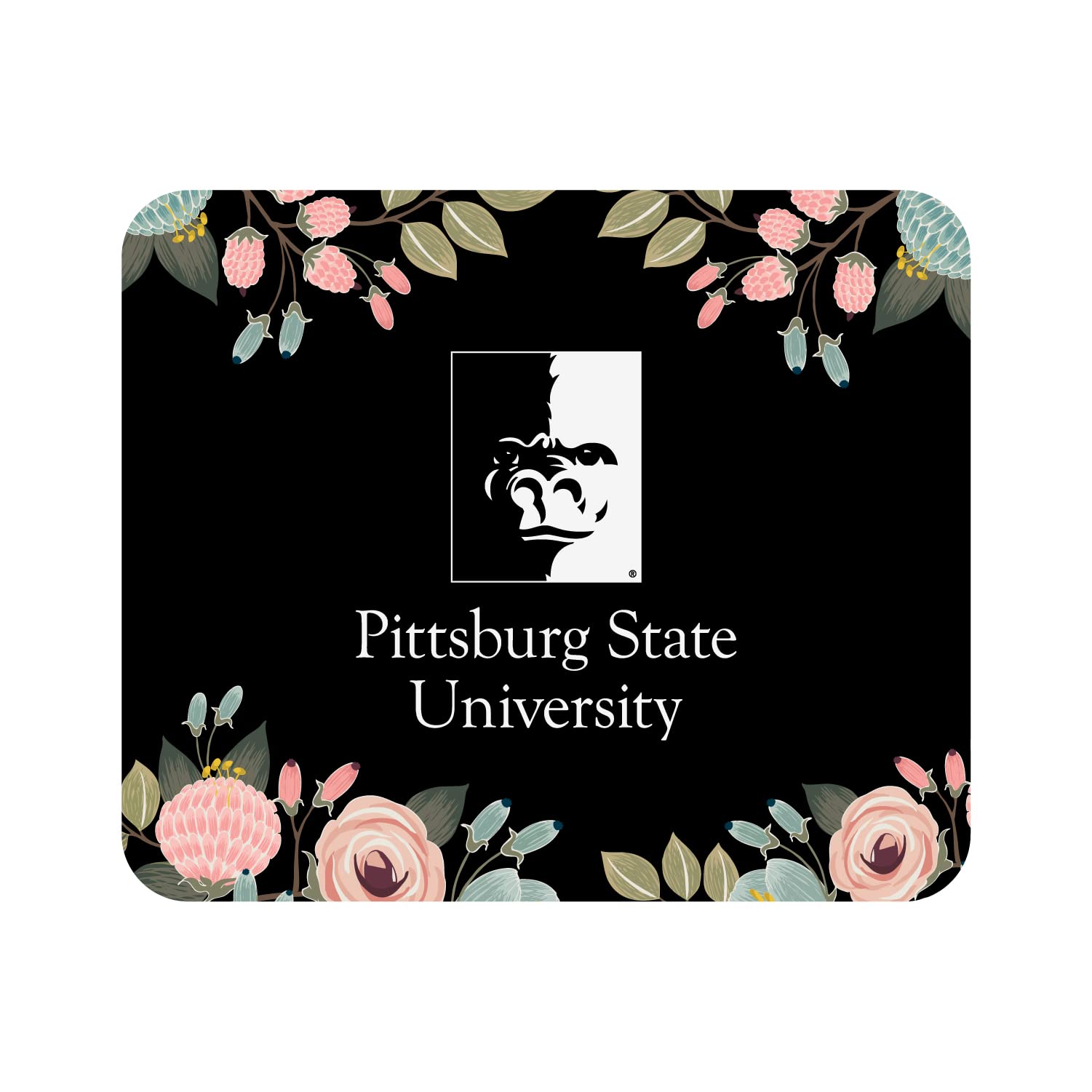 Pittsburg State University Fabric Mouse Pad - Standard Size Floral Design for Gaming & Office Use - Desk Accessories for Computer, Laptop & Workspace