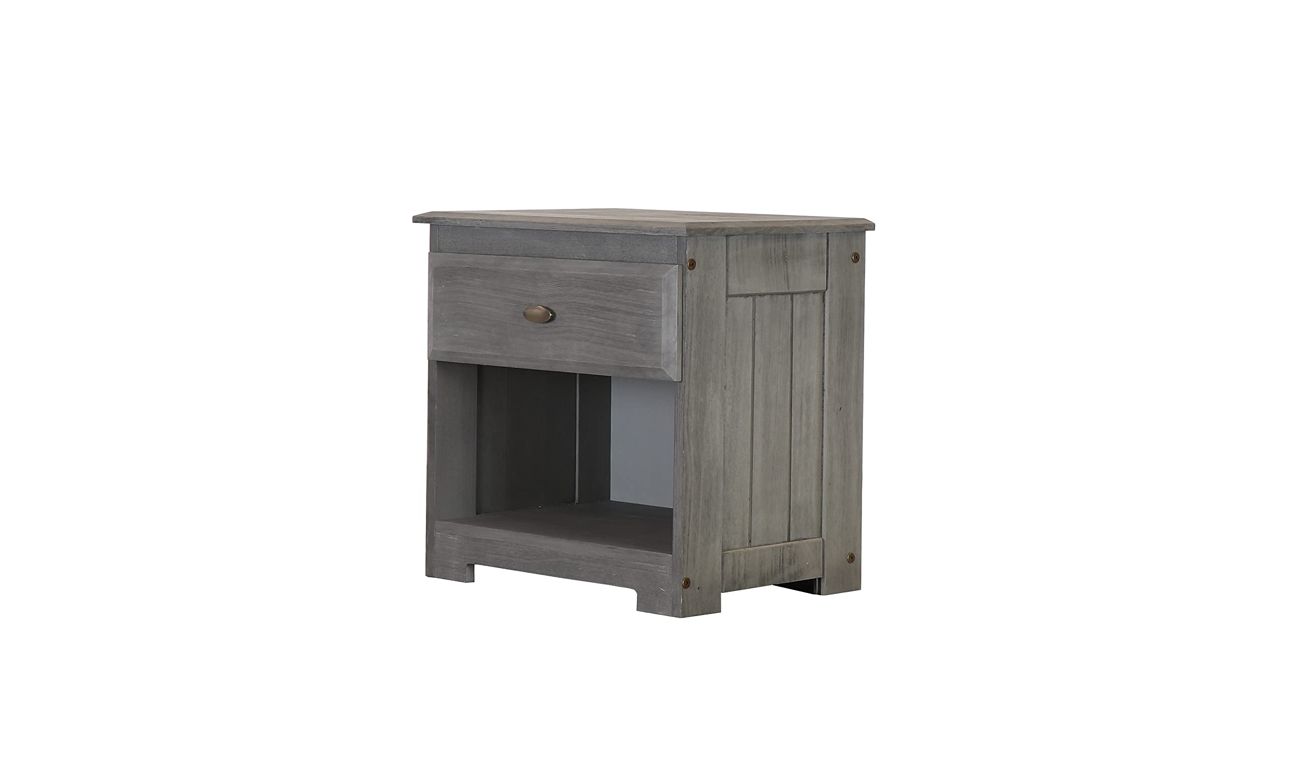 Discovery World Furniture 1 Drawer Nightstand in Charcoal - Modern Bedside Table for Bedroom, Living Room & Guest Room - Compact Storage Solution with Sleek Charcoal Finish