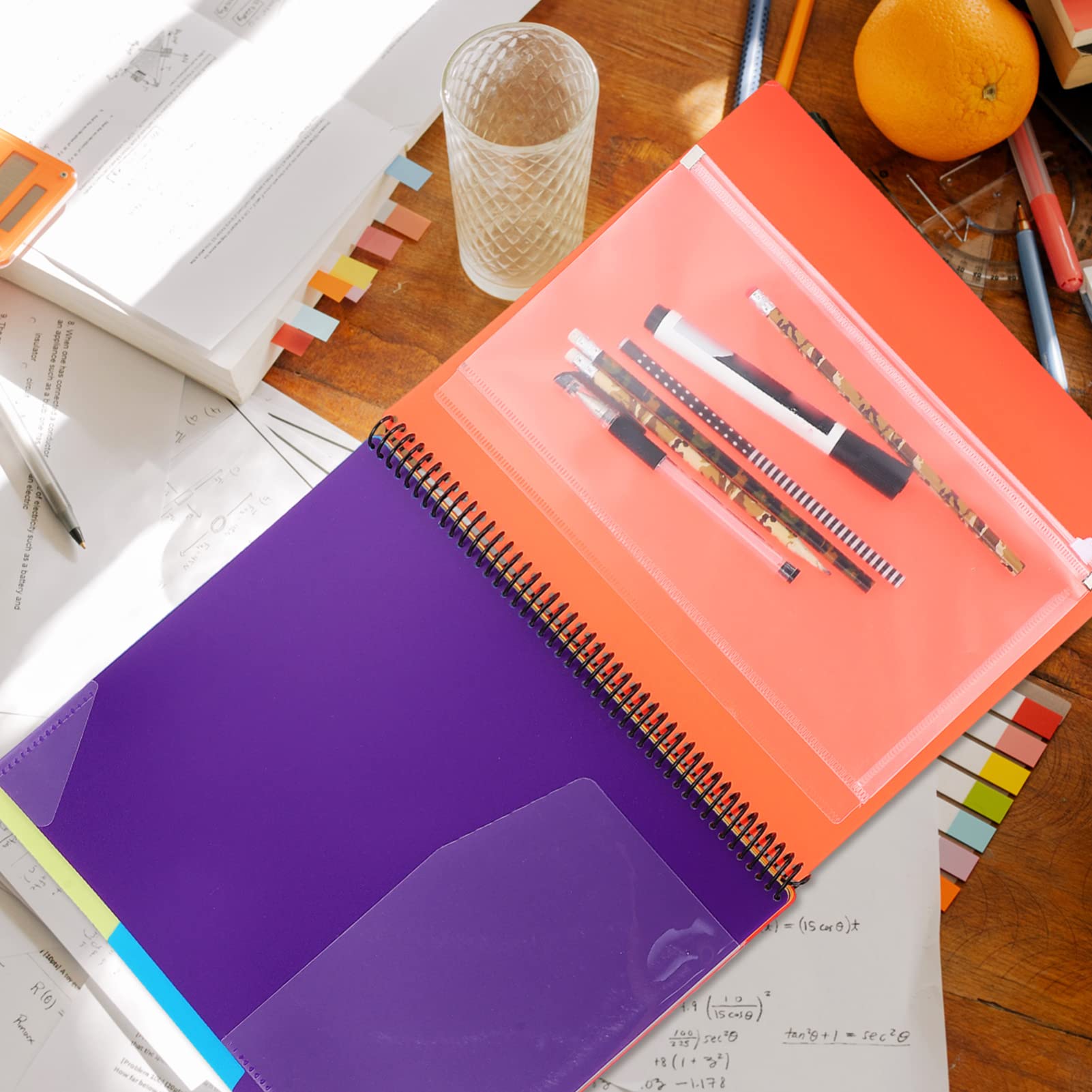 Operitacx Coil Notebook Folder - 6-Pack Organizer File Folders for Office, School & Home - Document Storage Holder with Durable Plastic Cover - Perfect for Classifying Papers, Receipts & Important Documents